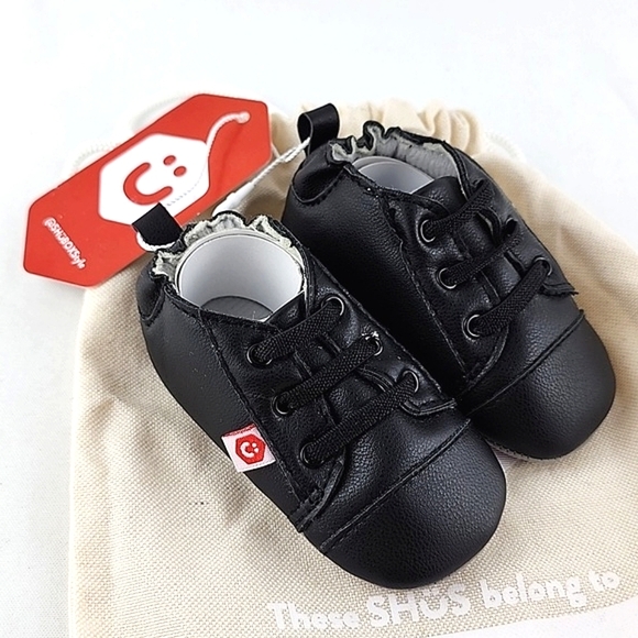 ⭐️3/ $30⭐️ Shuboxstyle  Infant Baby Boy Joey Mat Black Soft Dress Shoes Size 2 - Picture 1 of 11